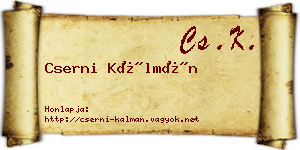 Cserni Kálmán névjegykártya