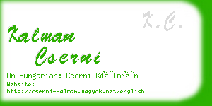 kalman cserni business card